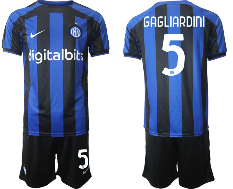 Cheap Men 2022-2023 Club Inter Milan home blue 5 Soccer Jersey